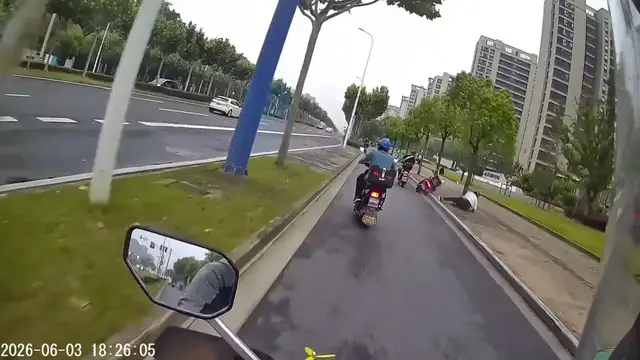 Video thumbnail for E-Scooter Crash Caught on Shanghai Motorcycle Lane