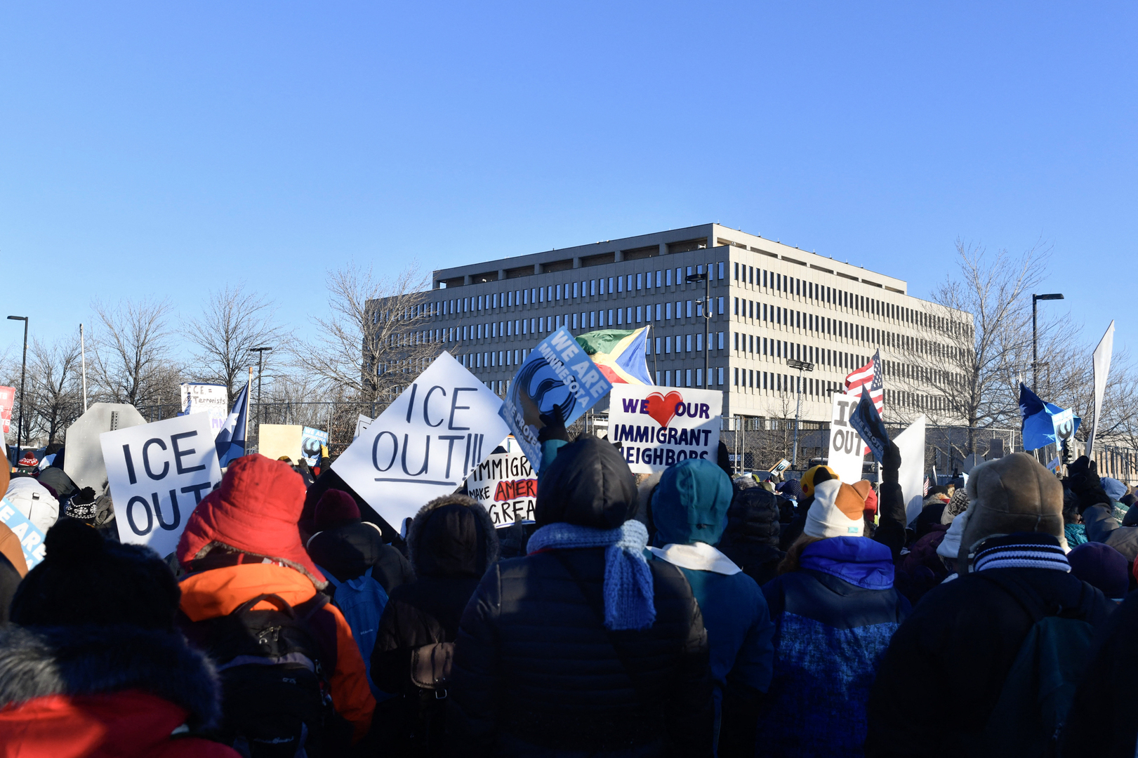 Video thumbnail for Minneapolis immigration protests: Demonstrators angered by shootings