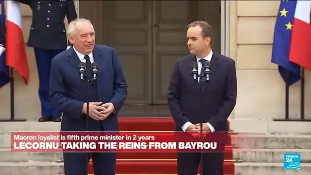 'Video thumbnail for REPLAY: Bayrou officially hands over to new French PM Lecornu'