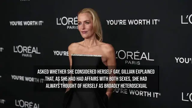 Video thumbnail for Gillian Anderson reveals 'illicit' same-sex relationship.