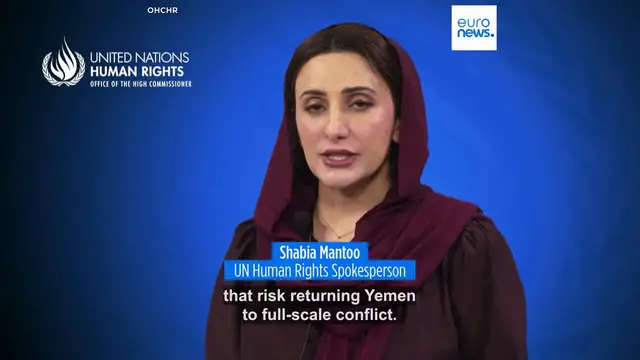 Video thumbnail for Yemen risks return to 'full-scale conflict' if Houthi strikes continue, UN rights chief warns