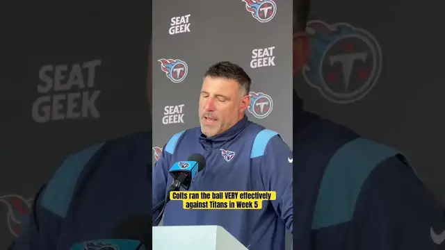 'Video thumbnail for Mike Vrabel on the #Titans run defense last time they faced the Colts. #titanup #shorts #afcsouth'