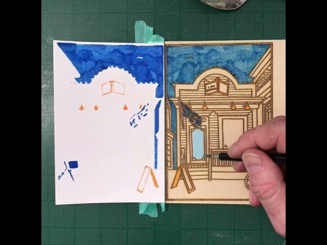 Video thumbnail for The Little Red Store in Provincetown #printmaking #timelapse