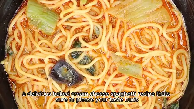 Video thumbnail for Baked Cream Cheese Spaghetti recipe