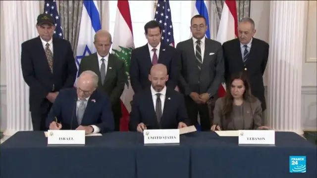 Video thumbnail for New US-Lebanon-Israel agreement signed