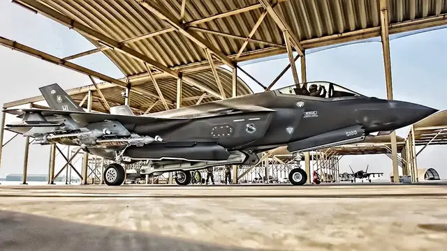 'Video thumbnail for F-35A Lightning IIs Takeoff From UAE With Full Weapons Load'