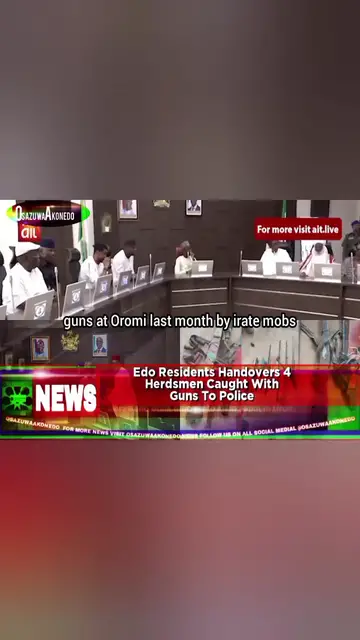 'Video thumbnail for Edo Residents Handovers 4 Herdsmen Caught With Guns To Police '