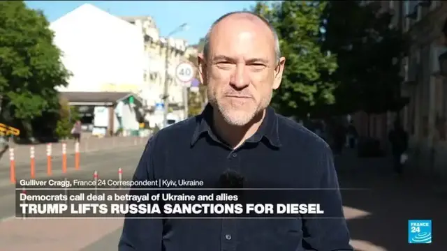 Video thumbnail for Russian attack on Ukrainian city kills 15, a day after Trump eases diesel sanctions on Moscow