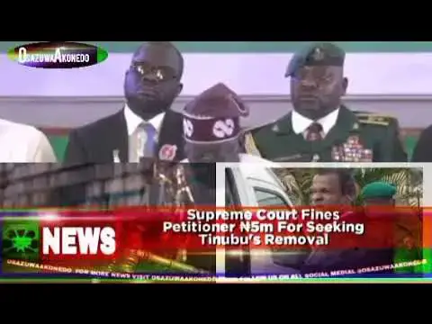 Video thumbnail for Supreme Court Fines Petitioner ₦5m For Seeking Tinubu's Removal