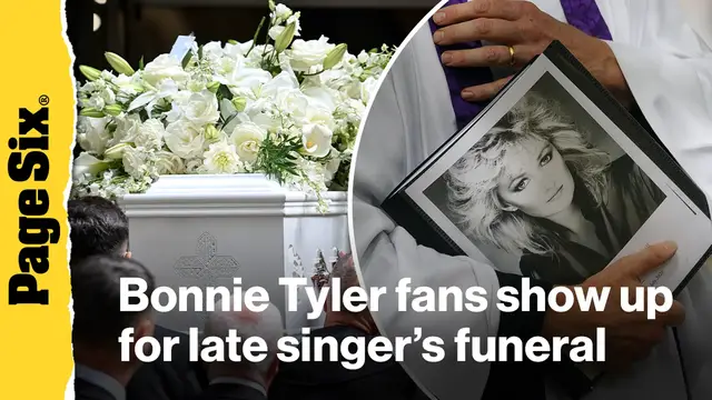 Video thumbnail for Bonnie Tyler fans line the streets of Wales for late singer's funeral