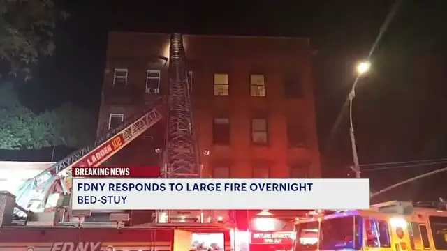 Video thumbnail for Two-alarm fire rips through restaurant in Clinton Hill