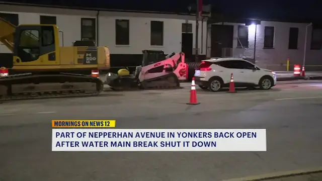 Video thumbnail for Water main break causes traffic troubles on Nepperhan Ave. in Yonkers