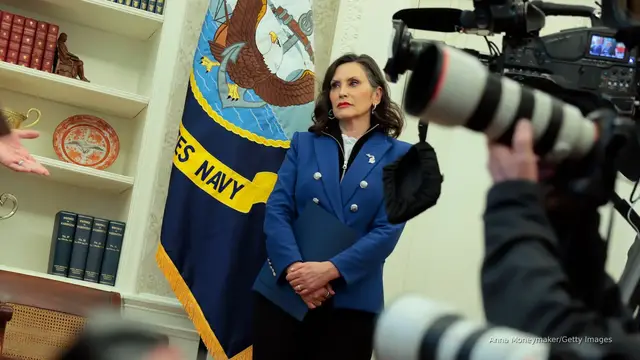 Video thumbnail for Trump praises Whitmer in unexpected Oval Office meeting