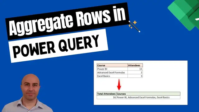 'Video thumbnail for Aggregate Rows in Power Query with Group By'
