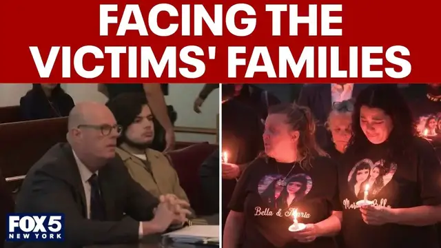 Video thumbnail for Man accused of murdering two teen girls faces victims' families in court