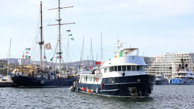 'Video thumbnail for Gaza aid flotilla alleges drone attack, communications jamming'