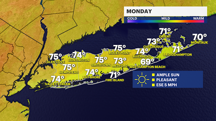 Video thumbnail for Plesant start to the week, before heat builds on Long Island