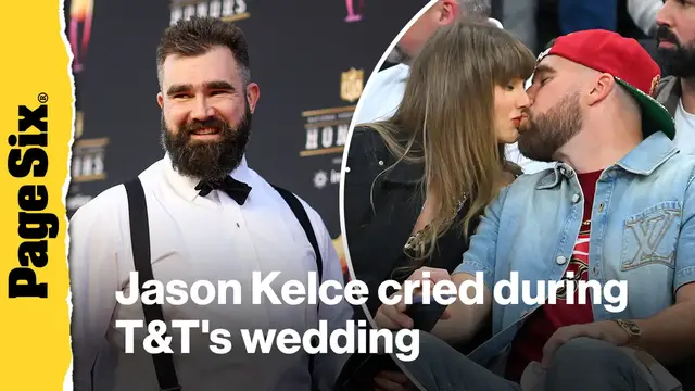 Video thumbnail for Jason Kelce reveals favorite moments from Taylor and Travis' wedding