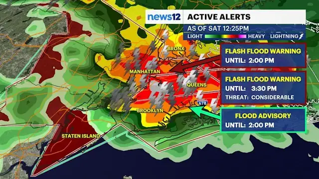 Video thumbnail for STORM WATCH: Smoke & strong storms in The Bronx; flash flood alerts issued