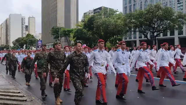 Video thumbnail for Brazil: Rio De Janeiro hosts 'Independence Day' parade on President Vargas Avenue.