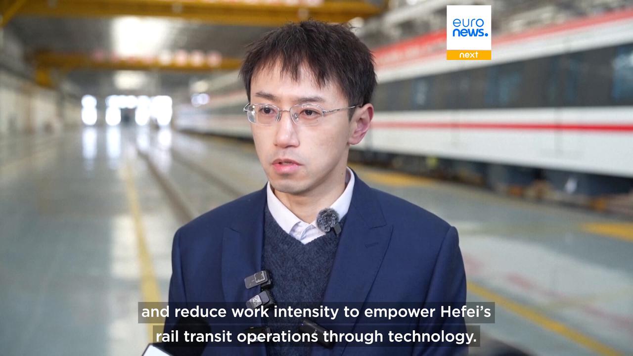 Video thumbnail for Is this the future of train travel? Robot dogs and drones take over a metro station in China