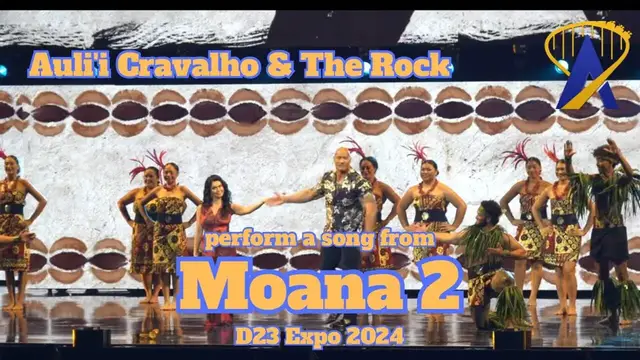 'Video thumbnail for Auli'i Cravalho and The Rock Perform A Song From Moana 2 At D23 Expo 2024'