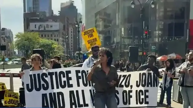 Video thumbnail for NYC outrage mounts after ICE officer shoots Oscar Belgal; deportation halted