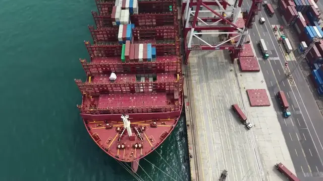 Video thumbnail for China: Qingdao Port Container Terminal.