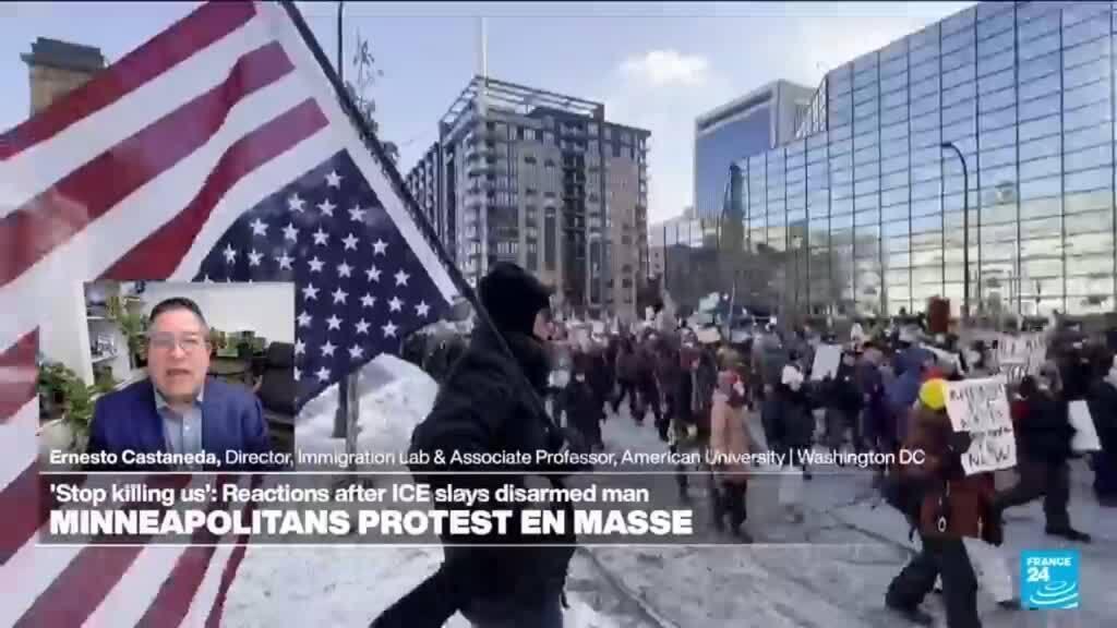 Video thumbnail for 'It's not even policing': ICE agents unleash "terror in communities they pass through'