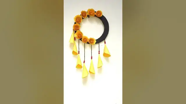 Video thumbnail for Wall hanging | Paper craft | woolen craft | #shorts #ytshorts