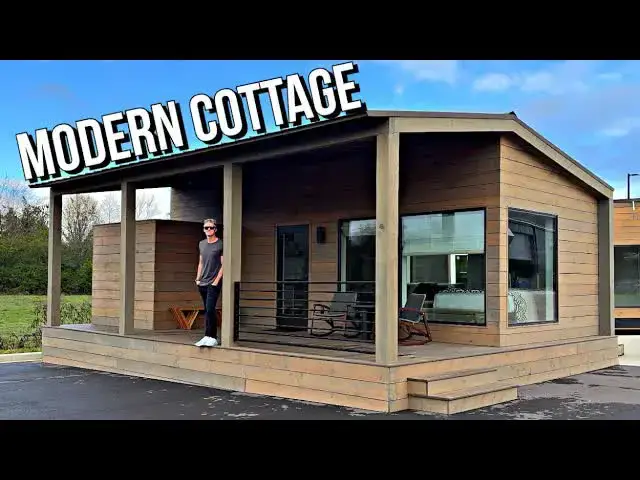 Video thumbnail for kerry tarnow: inside america's newest prefab home factory! modern cottage tour in tennessee