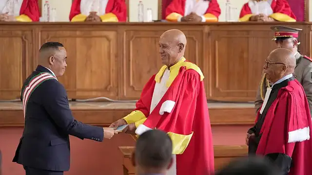 'Video thumbnail for Madagascar coup leader sworn is as president, promises new elections within two years'