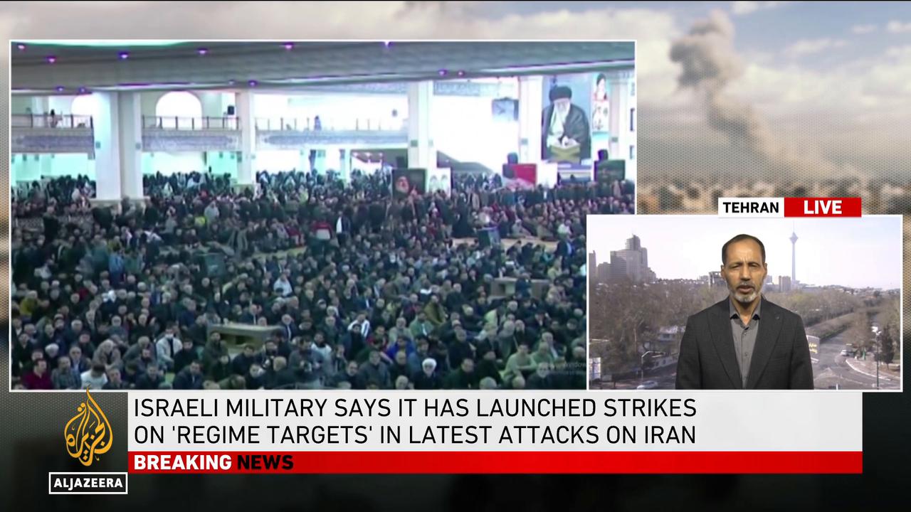 Video thumbnail for Iranians mark Eid as war rages on: Thousands gather for prayers in the capital