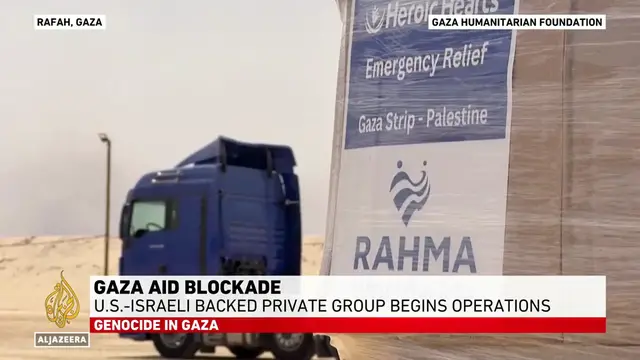 Video thumbnail for Widely condemned US-Israeli-backed aid group starts operations in Gaza