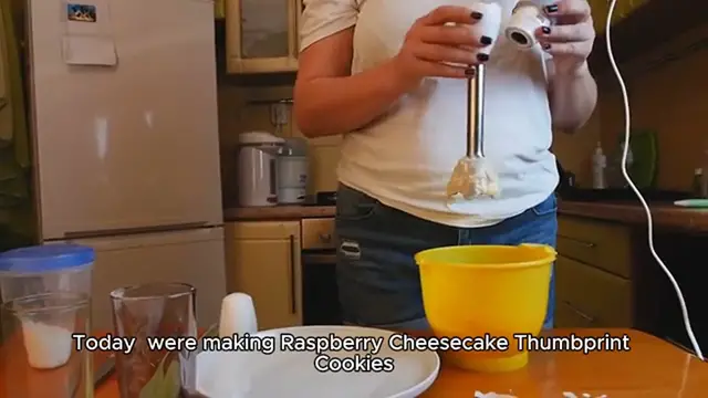 Video thumbnail for Raspberry Cheesecake Thumbprint Cookies