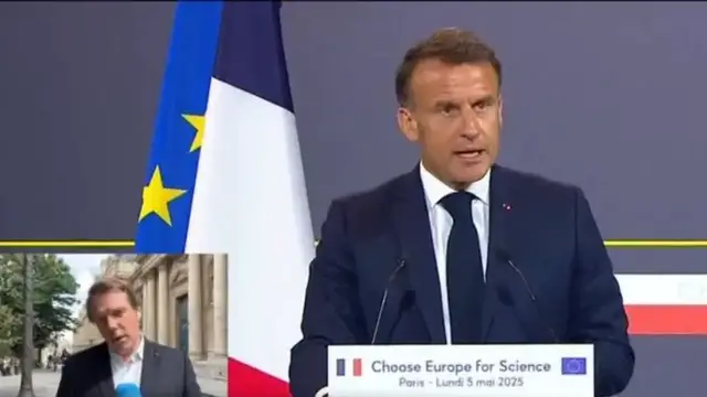 Video thumbnail for Macron calls US science policy under Trump a mistake