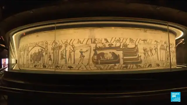 Video thumbnail for The Bayeux tapestry arrives in London for display at British Museum