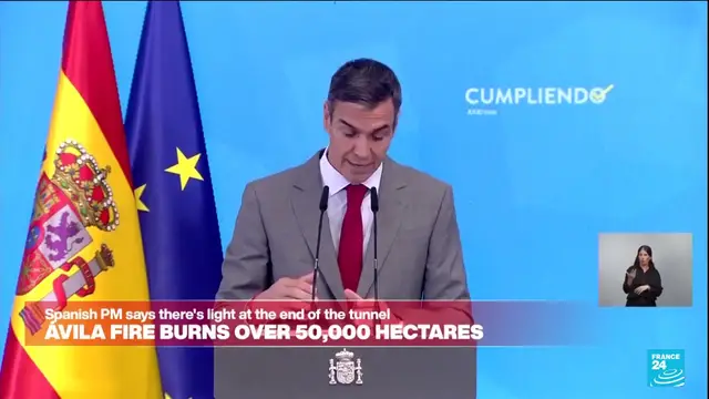Video thumbnail for Spain is seeing 'the light at the end of the tunnel' in its fight against fires