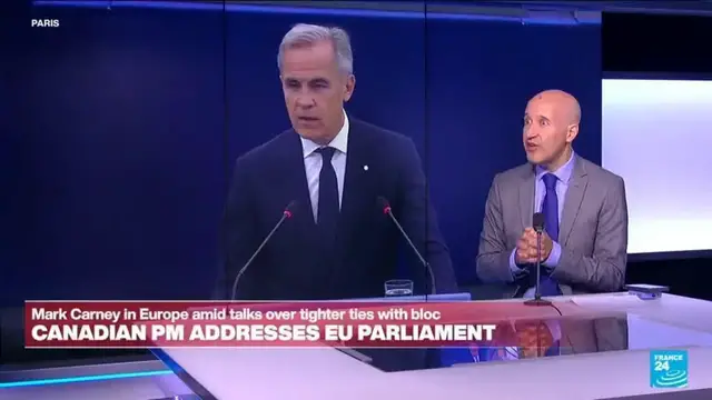 Video thumbnail for Mark Carney's EU speech highlights Canada's shifting alliances