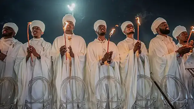 Video thumbnail for Ethiopia's Orthodox Christians celebrate Christmas Eve in Addis Ababa