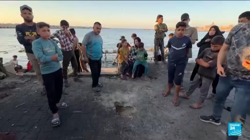 Video thumbnail for Israeli strike kills at least two at Gaza seaport café, medics say