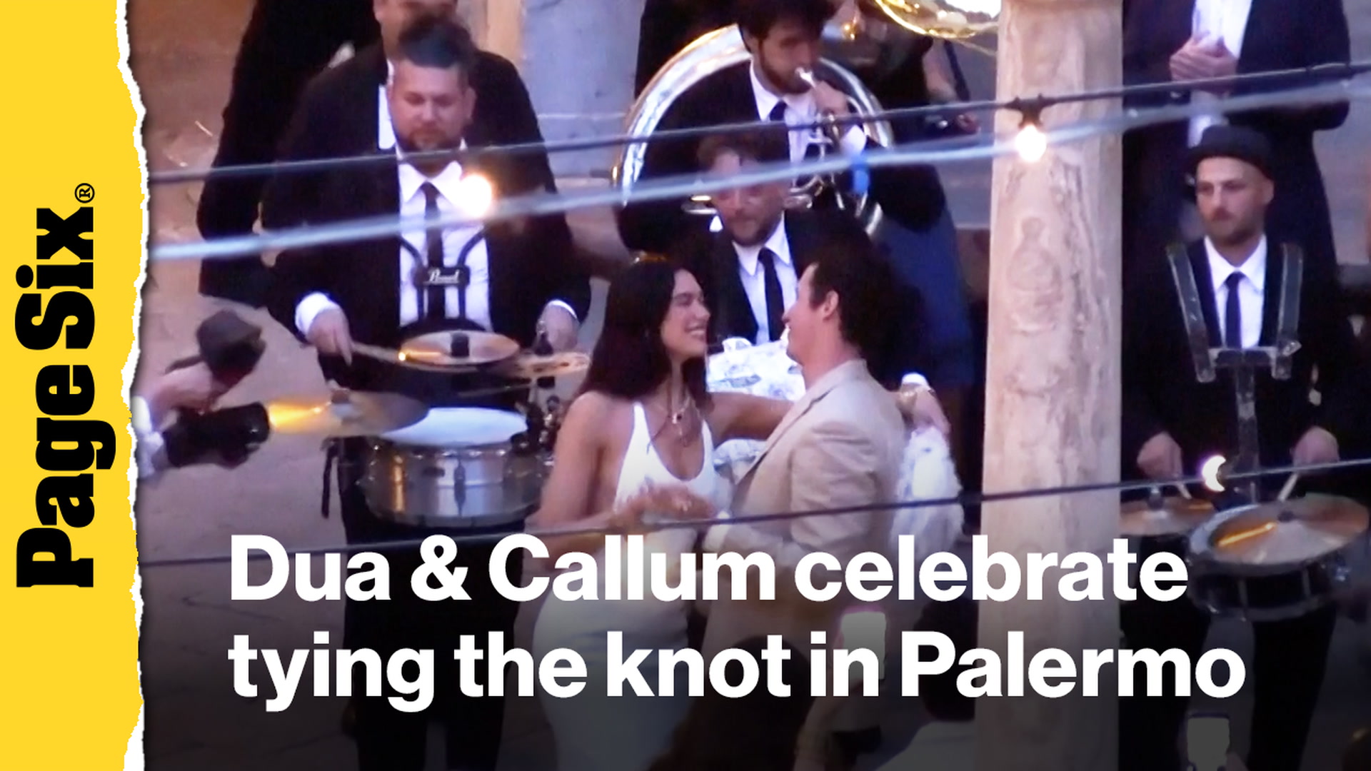 Video thumbnail for Dua Lipa and Callum Turner dance the night away at lavish Palermo wedding festivities