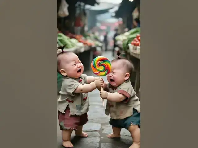 'Video thumbnail for Little Babies Fighting in the Market #funny #cute'