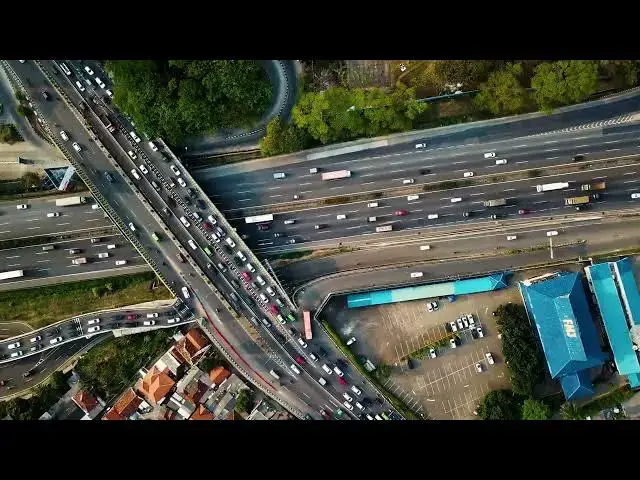 Video thumbnail for Aerial View of a Busy Freeway