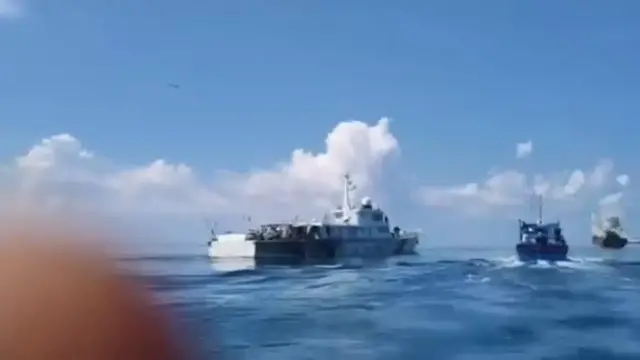 Video thumbnail for Philippines: China Coast Guard Blocks PCG Pursuit Of Suspected Dynamite Fishing Boat.