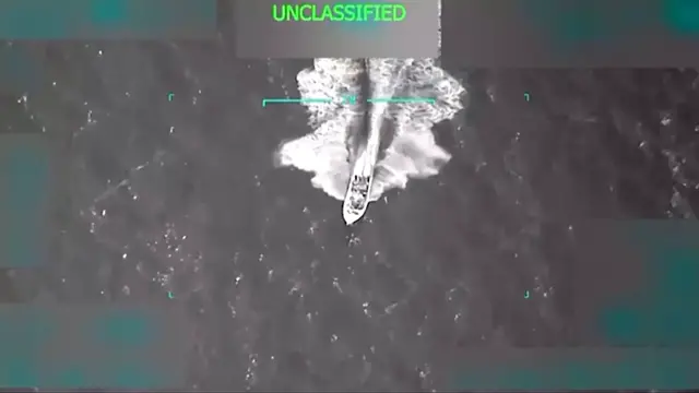 'Video thumbnail for Trump says 11 killed in strike on alleged drug-carrying boat from Venezuela'