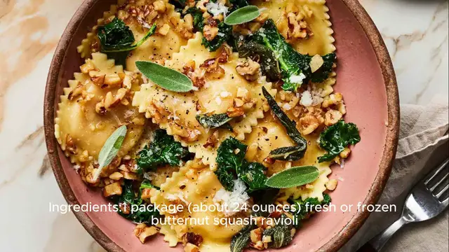 Video thumbnail for Butternut Squash Ravioli with Brown Butter Sauce