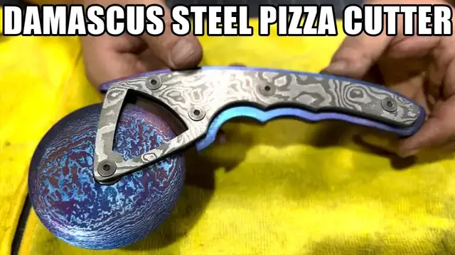 Video thumbnail for Forged Damascus Steel Pizza Cutter: Metalworking & DIY How-To