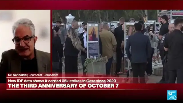 Video thumbnail for Israel marks three years since Hamas's October 7 attack