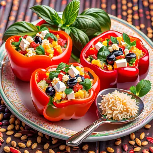 Video thumbnail for Mediterranean Stuffed Peppers